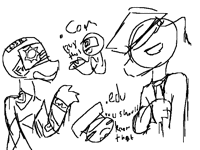 Messy sketch of Noo ocs