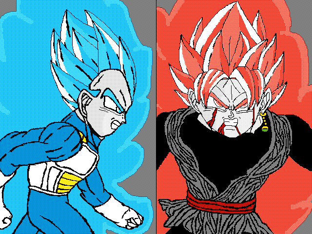 Anime art: Vegeta vs Black Update