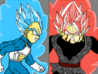 Anime art: Vegeta vs Black Update