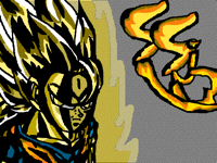 Anime art Super saiyan 3 Goku Update1