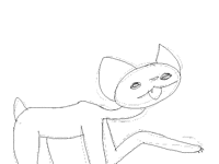 LONG LEGGED CAT BOBS THEIR HEAD
