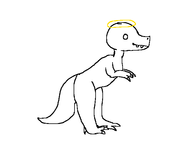 I now imagine her as a trex