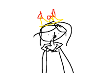 Slime queen but drawn with pinky finger