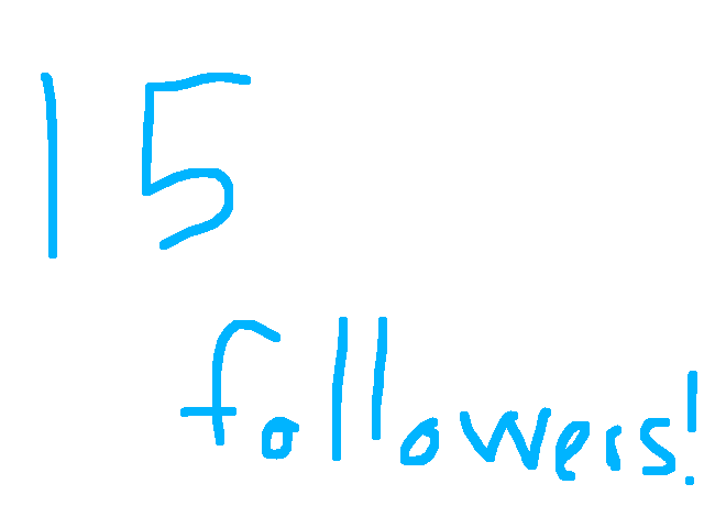 Fifteen followers!!!