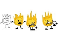 Firey meets his old selves