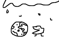 rocky barfing onto earth