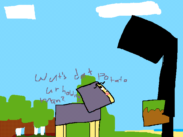 Purple shep and an Enderman