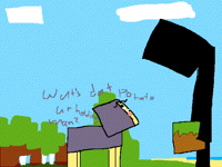 Purple shep and an Enderman