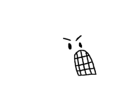 four teethed eraser face