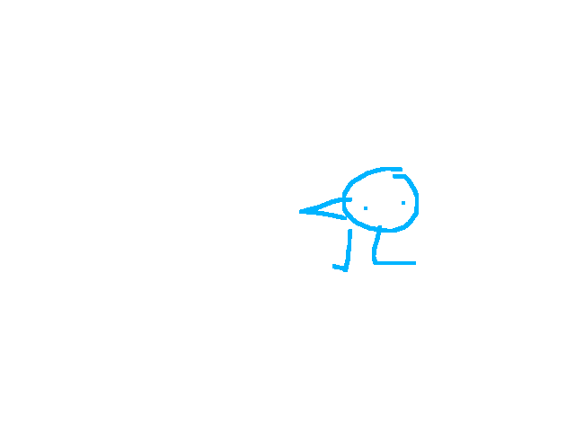birb drawn with eyes closed