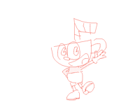 a terrible drawing of cuphead