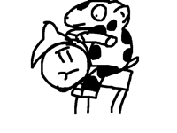 A cow riding a cowboy