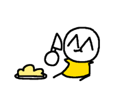 Egg eating an omelette