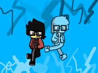 Jeremy and Squip from Be More Chill cuz screw you