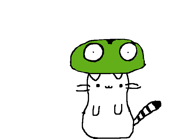 Pusheen with frog thing on its head