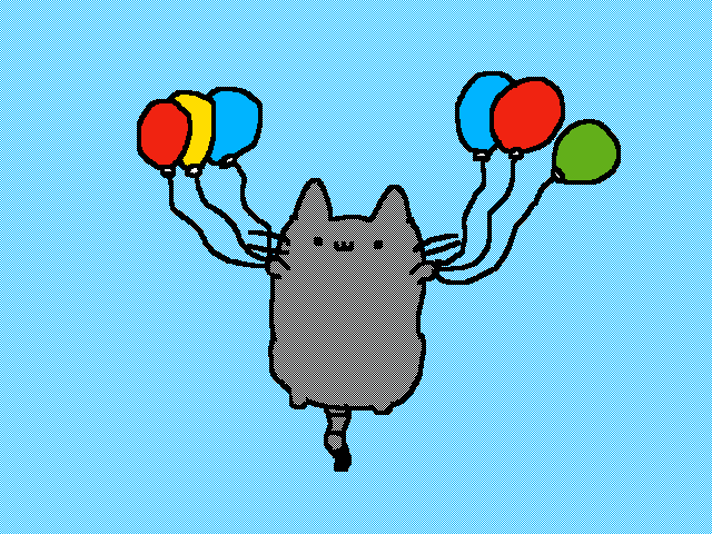 Balloon pusheen collab w/animationguy01