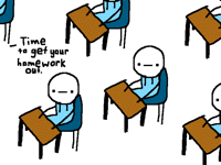 When it's time to get your homework out...