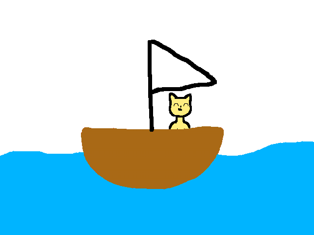 Cat in a boat