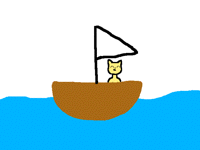 Cat in a boat