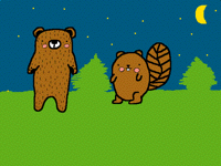 Beaver and bear