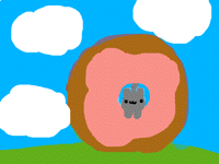 Pusheen in a donut!!