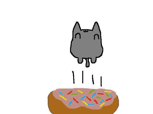 Pusheen jumping on a donut collab with kittylover8
