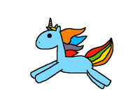 Unicorn flying(even if it has no wings)lol :D