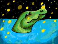 Bathing in fireflies