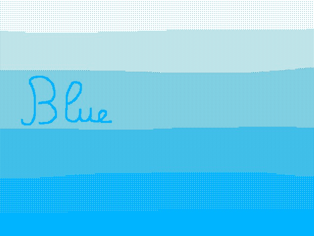 Blue, red, green, yellow