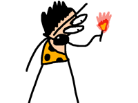 caveman discover fire