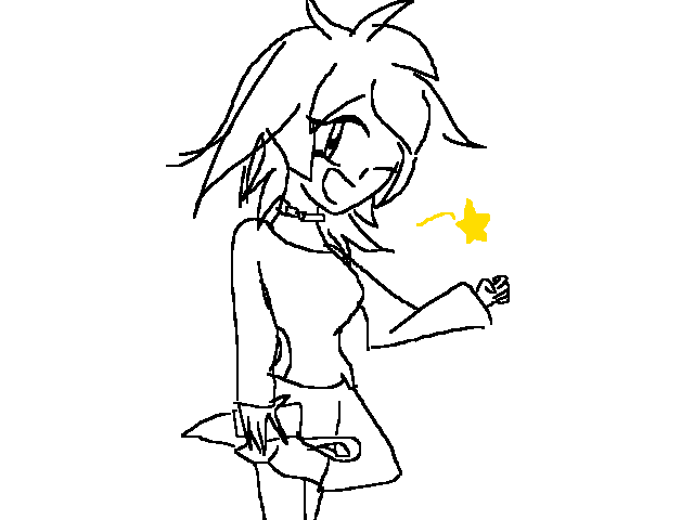 Please look at her hand (right)