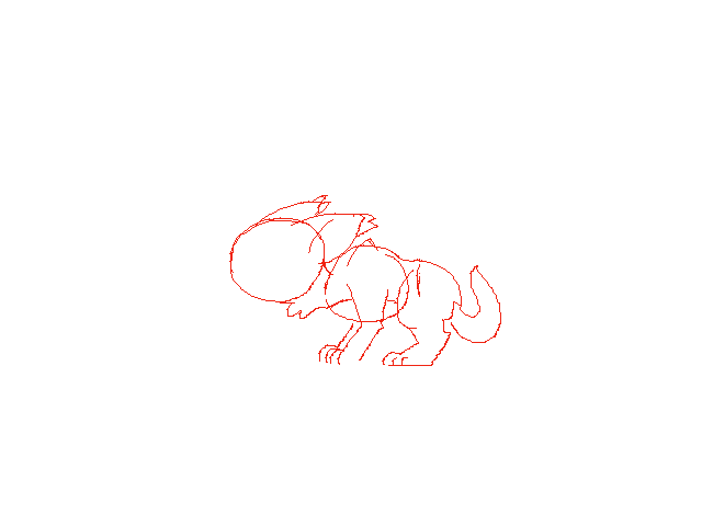 Line art for a jumping animation
