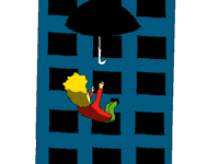 Falling with the umbrella