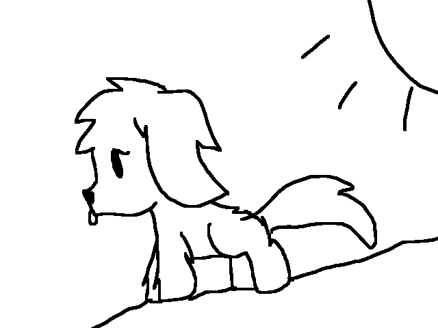 Walking dog licking a plant