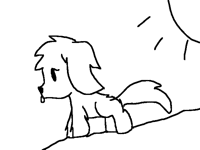 Walking dog licking a plant