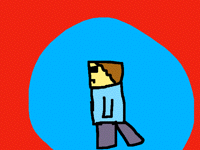 Angry , walking Minecraft Steve