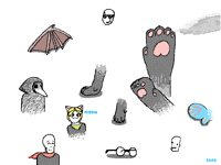Sans doodles (he likes paws)