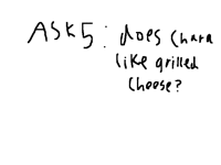 Ask 5: does Chara like grilled cheese?