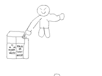 A broken trash bin