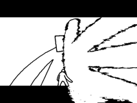 Big guy swats little guy