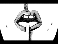 "Woman with Straw on Her Lip"