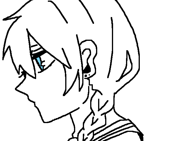 三つ編みゆらゆら。