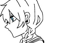 三つ編みゆらゆら。