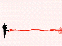 Laser beam (red)