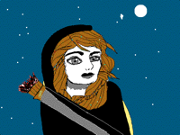The girl with bow and arrows