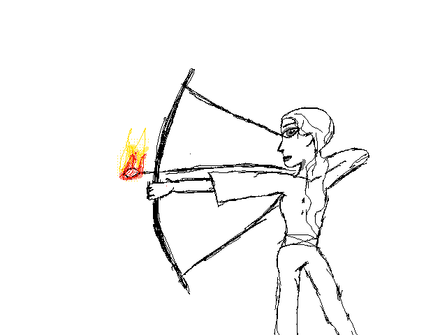 The girl with the bow and arrows