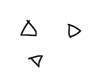 Three triangles collide