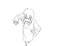 服のヒラヒラ感を書いてみたかった