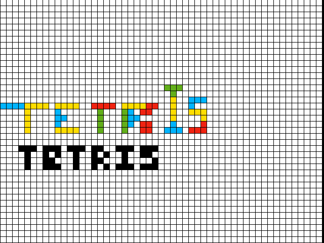 Tetris word made out of Tetris blocks