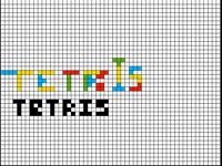 Tetris word made out of Tetris blocks